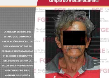 FGE obtiene vinculación a proceso contra hombre por posesión simple de metanfetamina