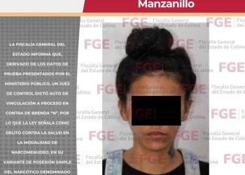 FGE. Vinculan a proceso a mujer por narcomenudeo en Manzanillo
