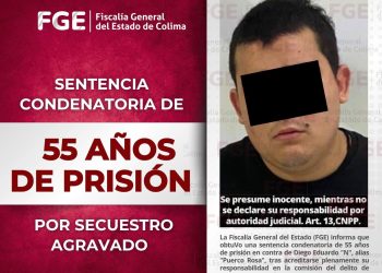 Fiscalía General del Estado obtiene sentencia condenatoria de 55 años de prisión por secuestro agravado