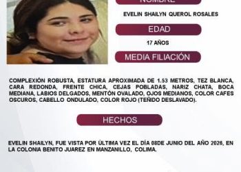 El Protocolo Estatal Alerta Alba, solicita su apoyo y colaboración para difundir los datos de esta persona que no ha sido localizada.