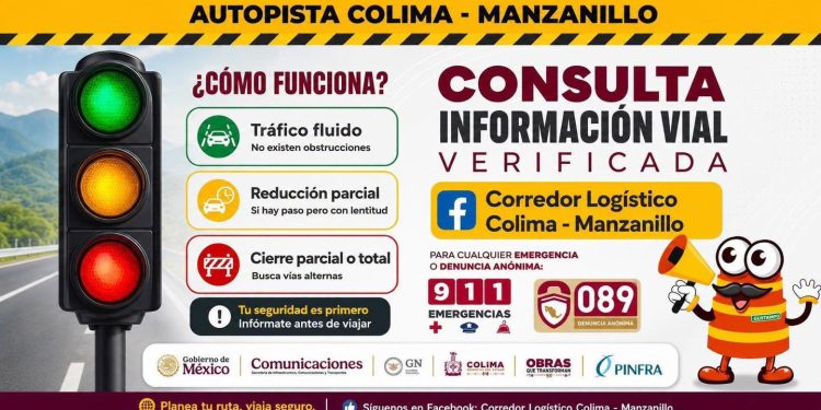 Cuando viajes por la autopista  Colima-Manzanillo, o en sentido inverso, te recordamos que la página rutasalternas.col.gob.mx está disponible para consultar el estado del tráfico en tiempo real y evitar contratiempos en tu trayecto.
