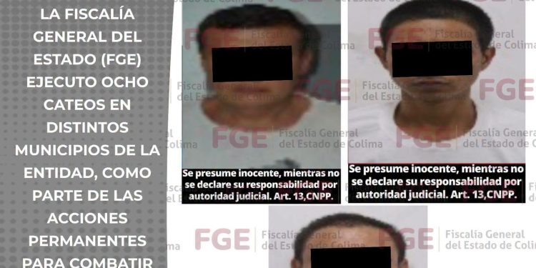 FGE.  En cateos, detienen a tres hombres e incautan envoltorios con narcóticos