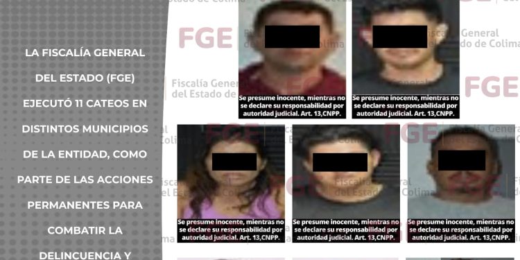 FGE. En cateos, aseguran narcóticos, arma de fuego, cartuchos útiles y detienen a ocho personas