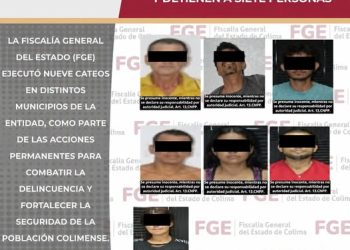FGE.   En cateos, aseguran envoltorios con ICE, vehículos y detienen a siete personas