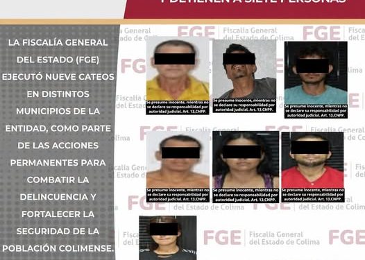 FGE. En cateos, aseguran envoltorios con ICE, vehículos y detienen a siete personas