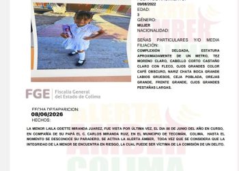 FGE. Alerta Amber Colima solicita tu apoyo para localizar a los menores Adrián Enrique Miranda Juarez y Lilia Odete Miranda Juarez, quienes fueron vistos por última vez en compañía de su padre.