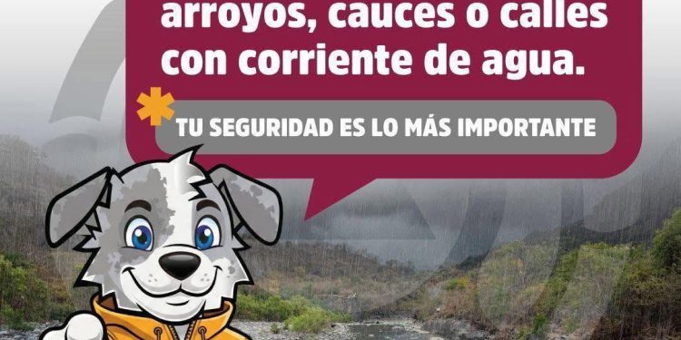 Durante esta temporada de lluvias, no cruces ríos, arroyos ni vialidades con corriente o acumulación de agua. La fuerza del agua puede arrastrar personas y vehículos en segundos.