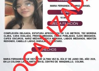 FGE ATRAVEZ DE SUS REDES SOCIALES PUBLICA QUE MARIA FERNANDA YA FUE LOCALIZADA Y AGRADECE APOYOS DE COMUNICACION.