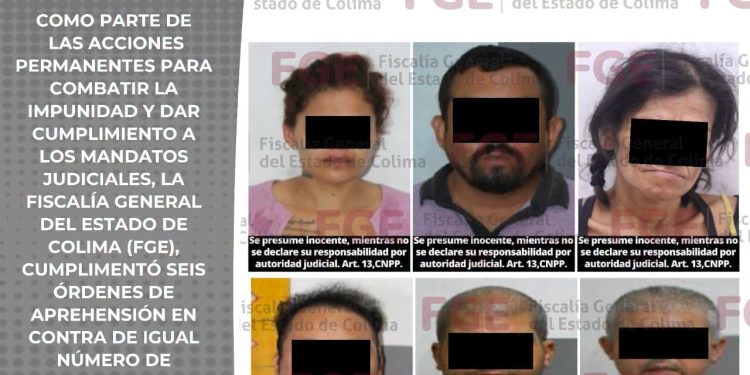 FGE. Cumplimenta Fiscalía seis órdenes de aprehensión por diversos delitos