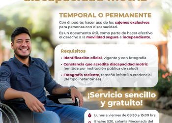 Contar con el tarjetón para personas con discapacidad motriz facilita una movilidad más segura, accesible e independiente.