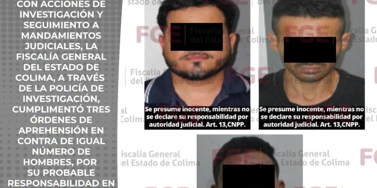 Fiscalía General del Estado cumplimenta tres órdenes de aprehensión por robo calificado e incumplimiento de obligaciones familiares