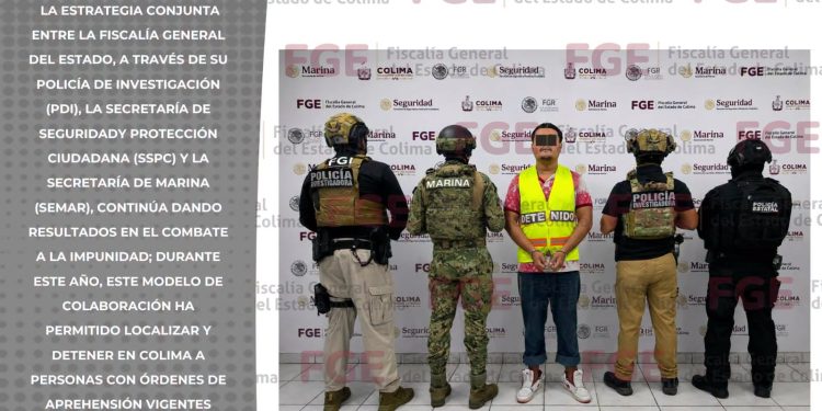 Inteligencia y coordinación interinstitucional permiten a la FGE capturar en Colima a persona con orden de aprehensión internacional por homicidio