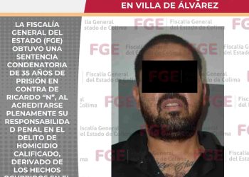 FGE logra 35 años de prisión para responsable de homicidio ocurrido en un negocio de maquinitas en Villa de Ílvarez