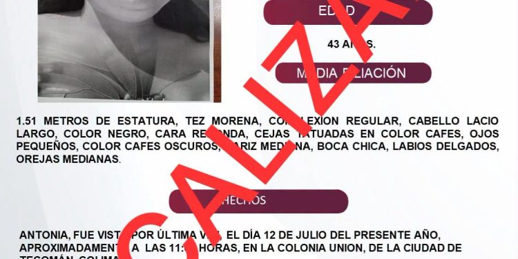 Antonia ya fue localizada.
