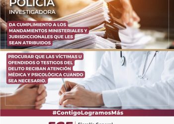 Policía Investigadora garantiza atención médica y psicológica a víctimas y testigos del delito