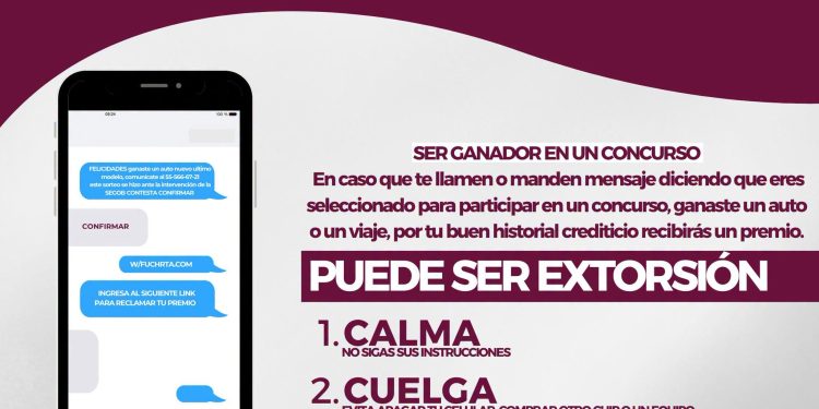 FGE Colima alerta sobre falsos premios utilizados como método de extorsión