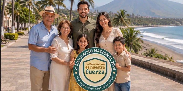 Colima se suma al Segundo Simulacro Nacional 2026 este 19 de septiembre a las 12:00 horas.
