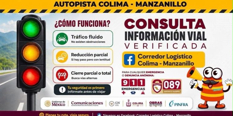 Cuando viajes por la autopista  Colima-Manzanillo, o en sentido inverso, te recordamos que la página rutasalternas.col.gob.mx está disponible para consultar el estado del tráfico en tiempo real y evitar contratiempos en tu trayecto.