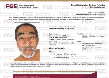 FGE Colima informa sobre personas fallecidas identificadas que permanecen sin ser reclamadas