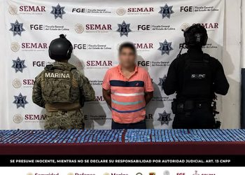 SSPC y Marina detienen a dos objetivos del Cartel Los Mezcales en Colima; les aseguraron más de 2 mil dosis de metanfetaminas