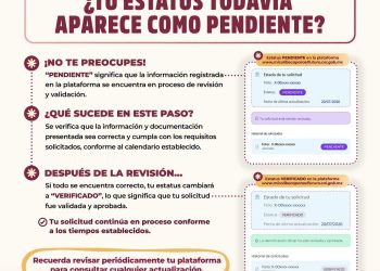 Si tu estatus en #MiColiBecaParaElFuturo aparece como PENDIENTE, significa que tu información todavía está siendo revisada.