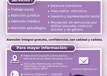 Centro de Justicia para las Mujeres brinda atención integral y gratuita a mujeres víctimas de violencia en Colima