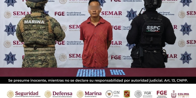 SSPC Colima y Marina detienen en Cuauhtémoc a distribuidor de droga del Cartel Los Mezcales
