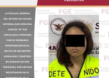VINCULADA A PROCESO POR SECUESTRO AGRAVADO; PERMANECERÍ EN PRISIÓN PREVENTIVA