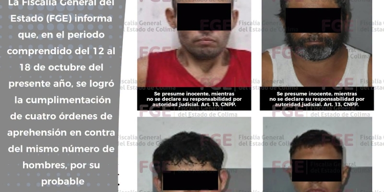 FGE-Ejecuta Fiscalía acciones operativas y detiene a cuatro sujetos con mandamientos judiciales