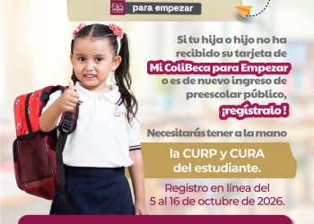 Del 5 al 16 de octubre Gobierno del Estado de Colima abre el registro en línea de ‘Mi ColiBeca para Empezar’