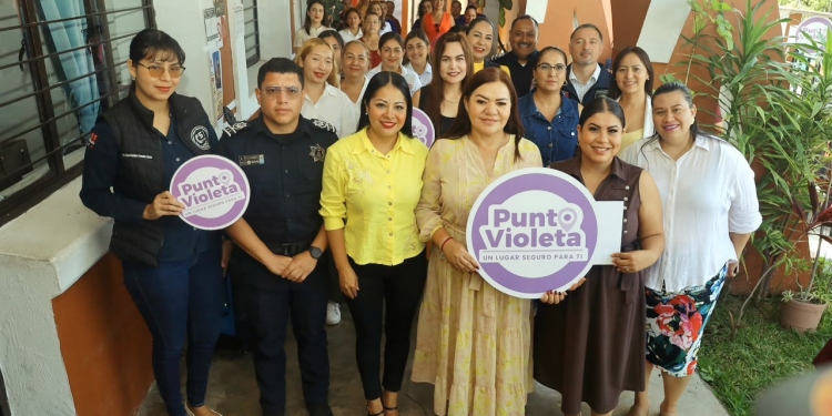 Gobierno de Indira Vizcaíno instala el Punto Violeta número 195 en Alcaraces, Cuauhtémoc