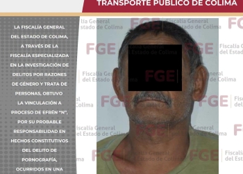 FGE consigue vincular a proceso a hombre por hechos de índole sexual en el transporte público de Colima