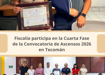 Fiscalía participa en la Cuarta Fase de la Convocatoria de Ascensos 2026 en Tecomán