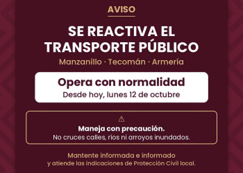 ¡El transporte público ya opera con normalidad en Manzanillo, Tecomán y Armería!